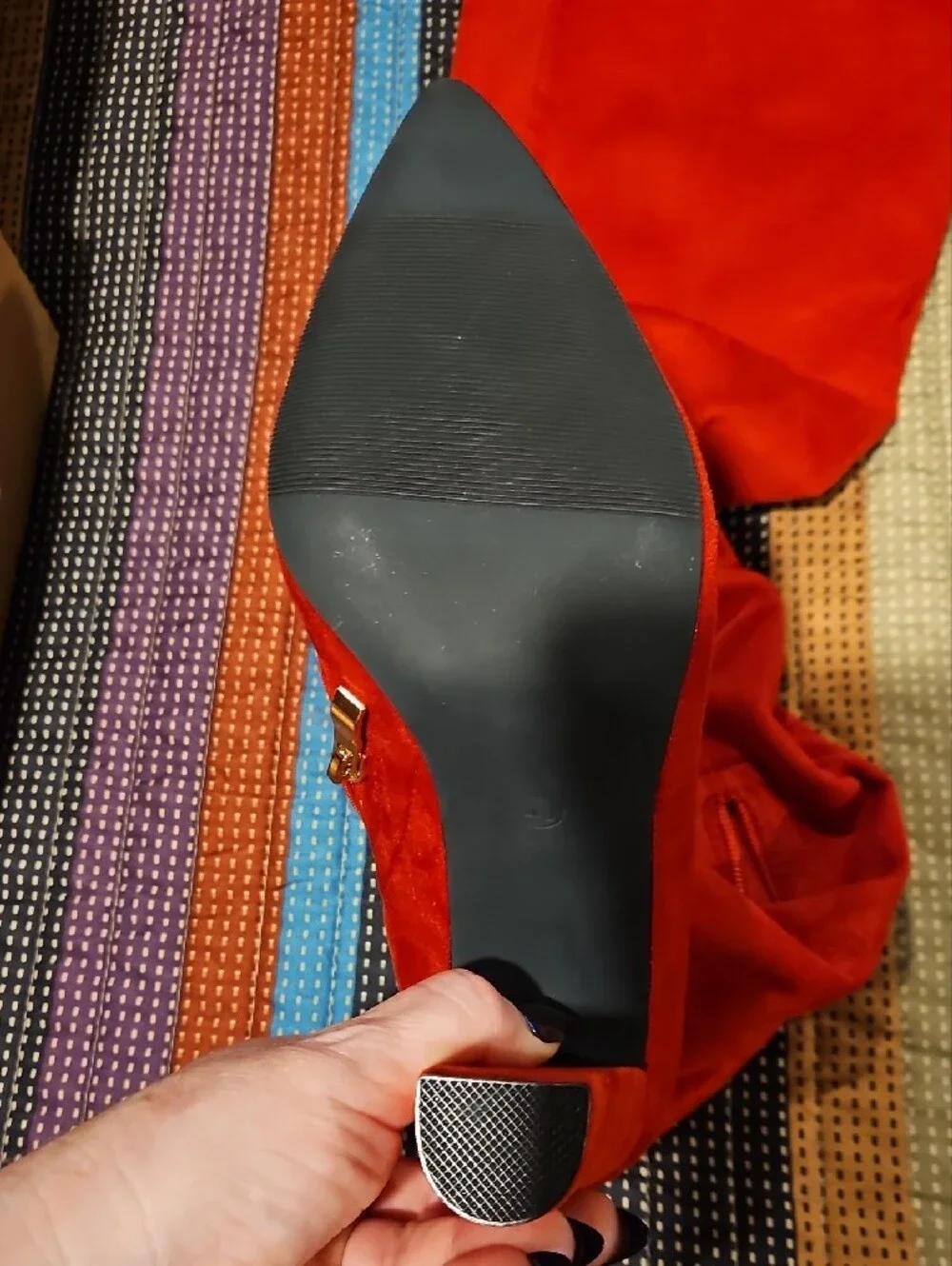 Women's Red Suede Pointed-Toe  Boots